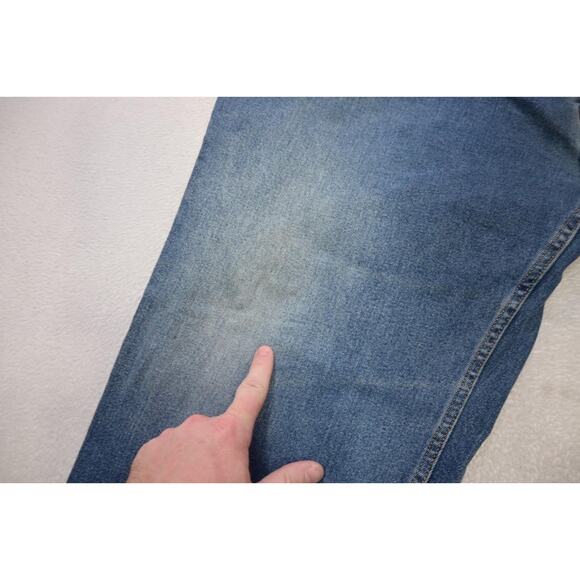 Levi's 505 Regular Fit Straight Stretch Rugged Denim Blue Jeans Mens Sz 50 x 30 - Picture 5 of 11